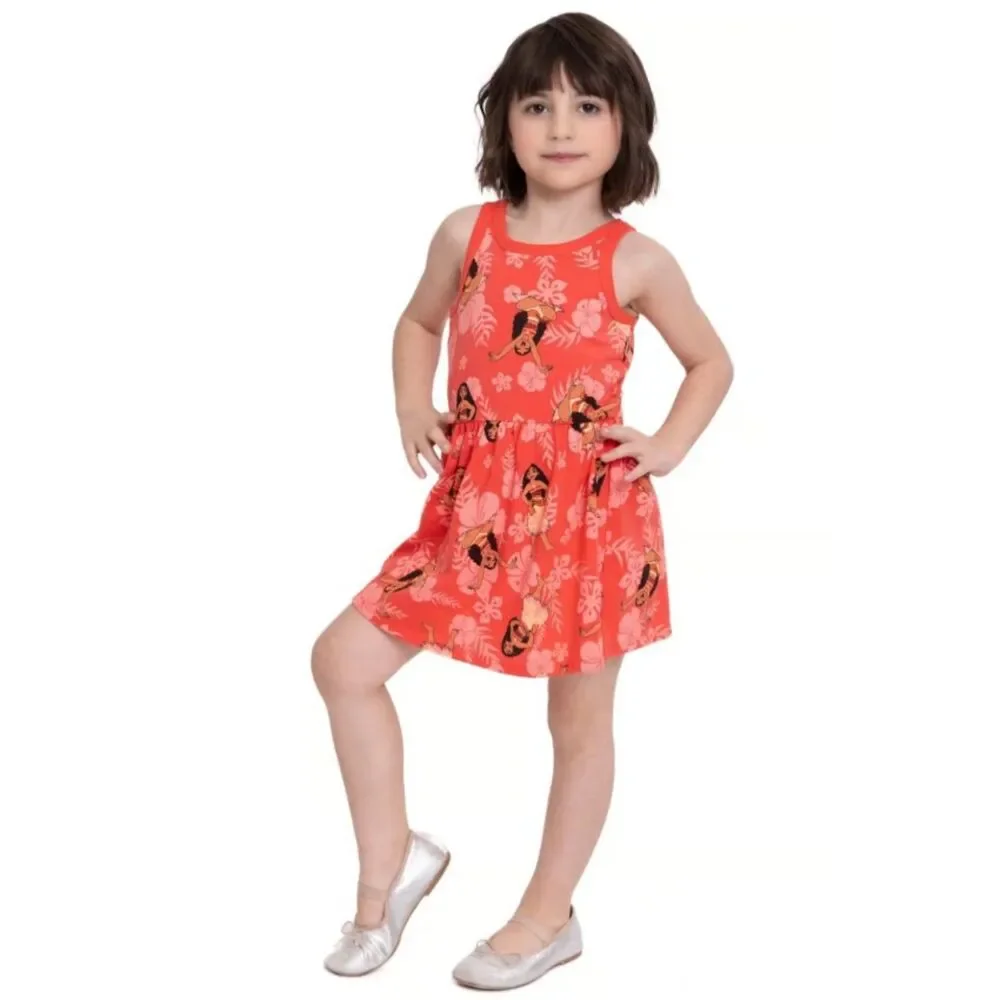 Girls Sz Medium 7/8 Sleeveless MOANA Casual Wear Dress DISNEY